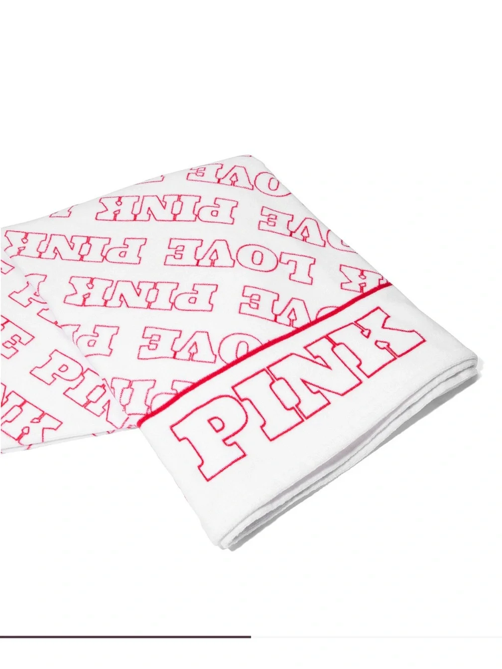 PINK Victoria's Secret White Towel with Hot Pink Logo Print